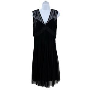 MixIt Y2K Black Mesh Midi Dress 10 Beaded Whimsigoth Event Goth Vamp Witchy